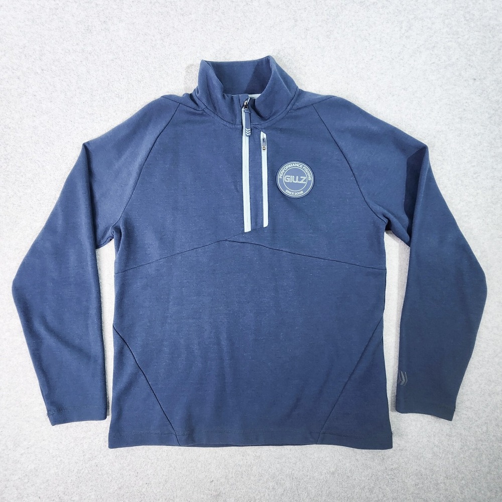 Gillz Performance Fishing Jacket Mens M Blue Wing Teal 1/4 Zip Fleece Pullover‎